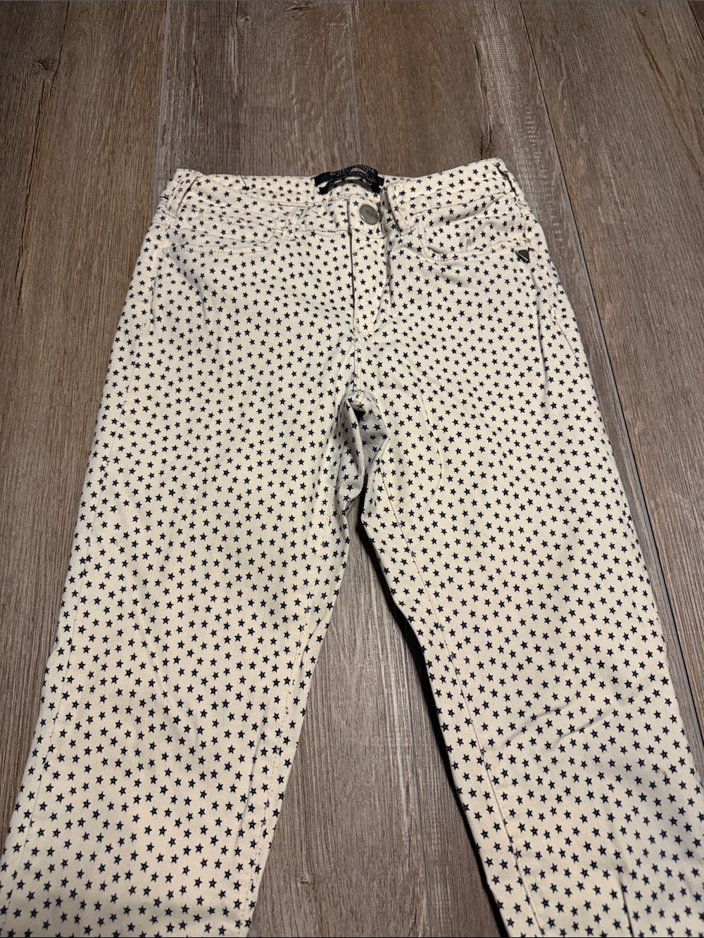Scotch & Soda "La Bohemienne" mid-rise skinny jeans feature an all-over dark sta